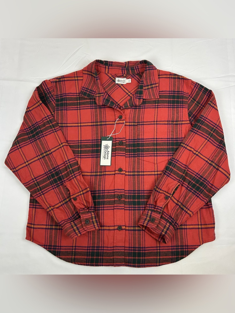 *NEW* Alpine Design Plaid Flannel Shirt 100% Cotton Women’s Large Red